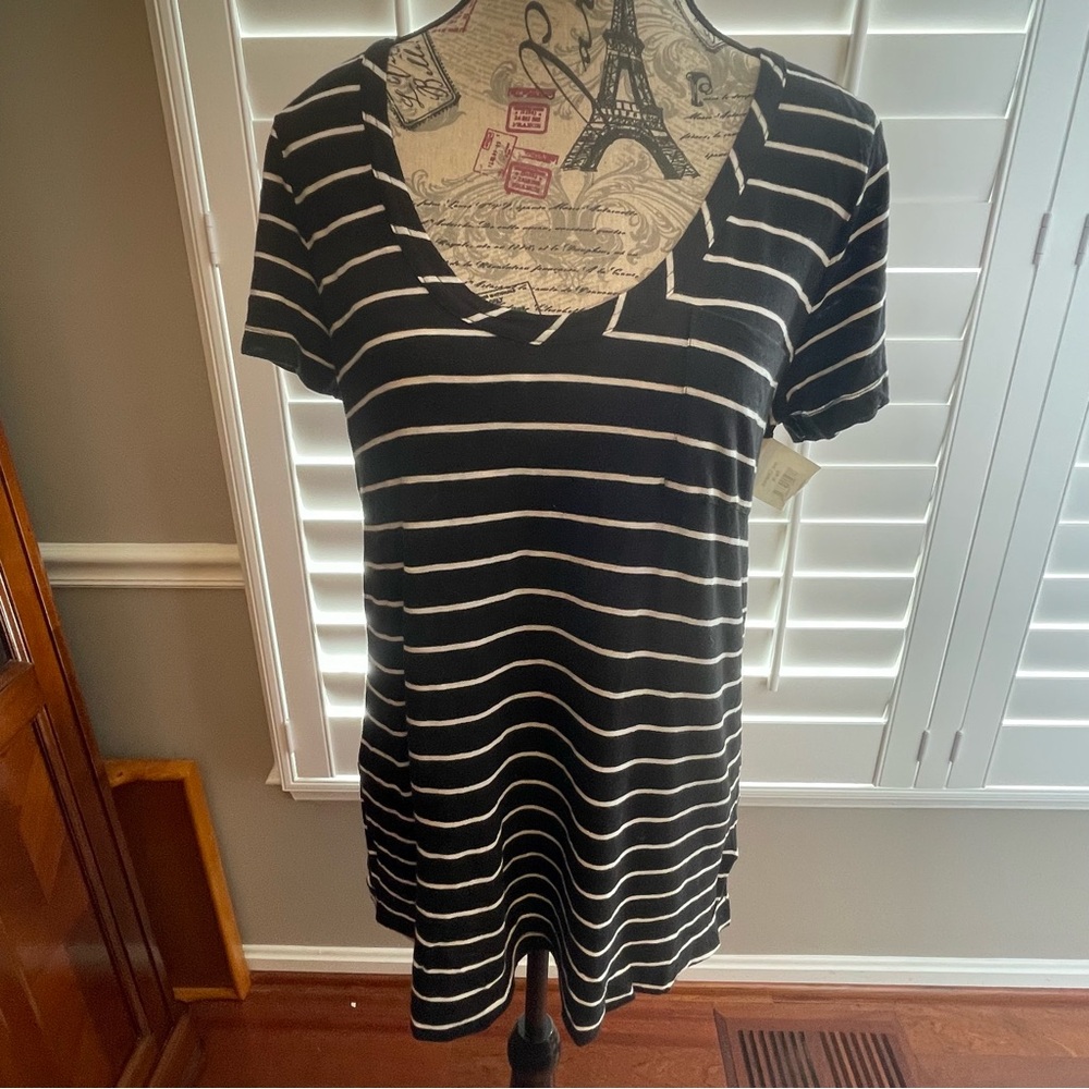 Caslon Black and White Striped Top - Picture 3 of 6